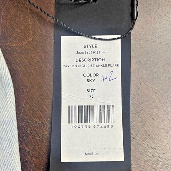 VERONICA BEARD SKY Carson Ankle Flare High Rise Jeans Sz 32 - 34 x 27.5 NWT $268 - Picture 5 of 11